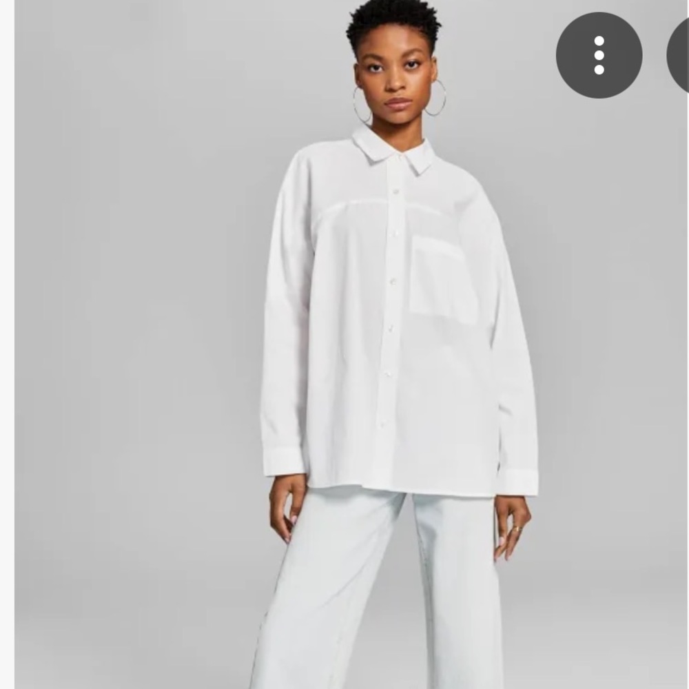 Cotton Poplin Button-Up Shirt